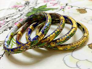 80年代老库存铜胎掐丝景泰蓝手镯老货 特惠!