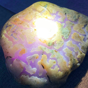 瑜瑾天然缅甸翡翠原石玉石毛料 高冰种帝王春紫罗兰 手镯料 x286