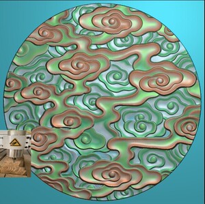 005人付款淘宝三维立体圆雕精雕图3d打印stl浮云祥云底纹46牌浮雕雕刻