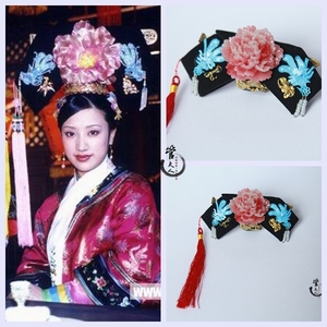 可儿芭比 ob bjd古装娃娃饰品清朝旗头还珠格格令妃同款 展示