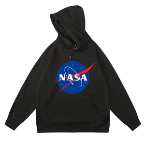 nasa美国宇航局太空宇航员基础款秋冬加绒连帽卫衣男女款套头帽衫