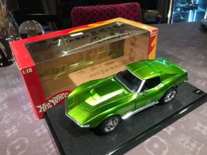 风火轮 1969 雪佛兰 克尔维特 1 18车模 电光绿 奥拓 安徒