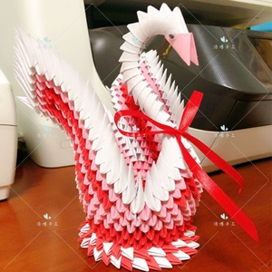 浩博展翅天鹅创意三角插折纸家居摆件手工材料包成品礼物新品
