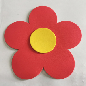 15厘米大红花黄色花芯花蕊奖励表扬花贴纸 小学生diy环境布置材料