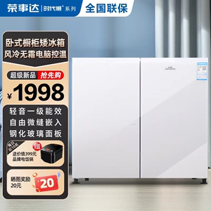 时代潮卧式大容量冰箱家用商用风冷无霜一级能效双门冷冻冷藏保鲜