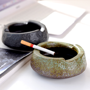 日式陶瓷烟灰缸复古禅意个性陶瓷烟缸家用客厅办公室多功能烟灰缸