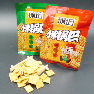 琥珀小米锅巴25g*20袋麻辣/牛肉味休闲米饼膨化食品儿时怀旧零食