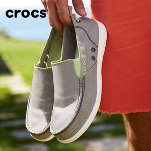 2022款crocs 卡骆驰男鞋沃尔卢户外帆布懒人鞋男休闲低帮透气便鞋