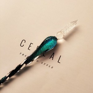 星空星辰系列玻璃笔蘸水笔 手工定制玻璃笔 水晶笔 彩墨笔优