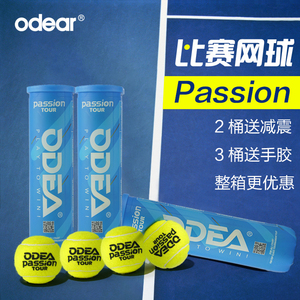 Odear欧帝尔网球 Passion比赛用网球 高弹耐磨耐打气压足 4粒罐装