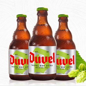 进口比利时整箱热带水果酒精黄金督威艾尔西楚三花啤酒330ml瓶装