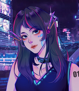 噗通商店原创朋克风手绘头像定制卡通情侣头像插画设计约稿