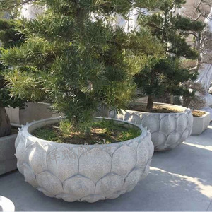 青石缸树池庭院石头鱼缸荷花盆大理石材莲花流水景观石槽仿古石雕