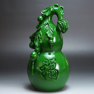 绿色木雕福禄寿葫芦红木花梨木实木葫芦福到中式多子多福葫芦摆件
