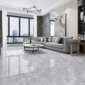 广东佛山瓷砖地砖800x800客厅通体大理石灰色连纹防滑耐磨地板砖