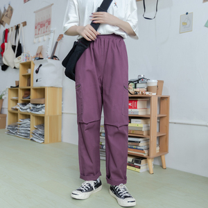 工装cec直筒裤子女