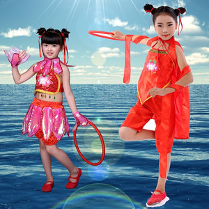 新款红孩儿表演服哪吒闹海演出服儿童红孩儿表演服西游记古典服装