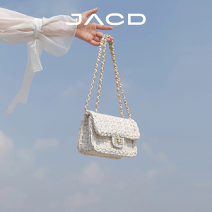 JACD原创设计高级小香风呢子链条包2024年新款通勤腋下小方包包女