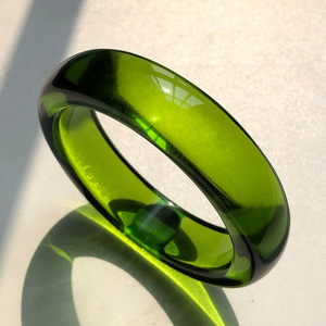 正品天然捷克黄绿玻璃陨石手镯能量原石消忧郁俞辽心灵光面送礼妈