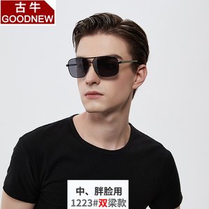 大脸爸爸偏光眼镜中老年男士高端太阳镜双梁开车钓鱼玻璃墨镜1223