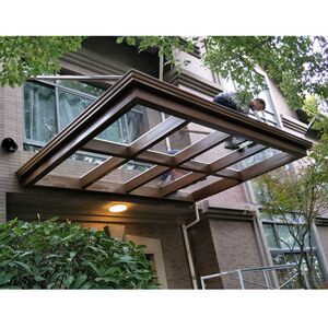 上海商墅门头钢结构夹胶玻璃雨棚庭院阳台平顶露台棚铝合金阳光房