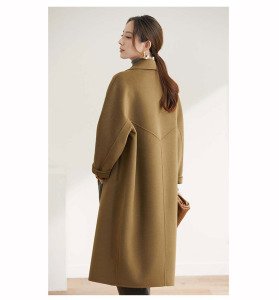 双面羊绒大衣纸样女2021年新款高端中长款赫本风秋冬爆款外套样板