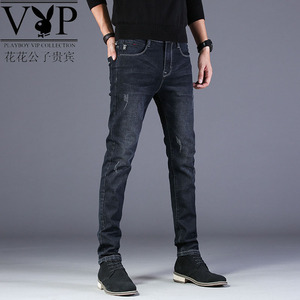 京东购物商城品牌春季男裤修身韩版休闲牛仔裤薄款3040中年长裤子
