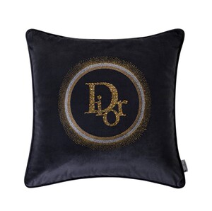 绒布黑金色dior烫钻抱枕迪奥靠垫靠枕套欧式客厅沙发板房床头汽车