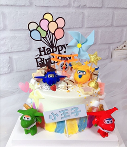 超级飞侠乐迪酷飞包警长小爱多奥特曼海底小纵队生日蛋糕动物奶油