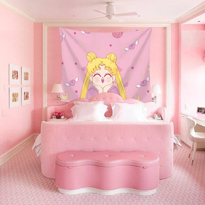 ins网红直播背景布美少女室内挂布少女心房间布置照片墙挂布宿舍