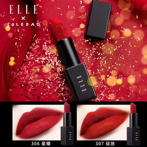 elle倾雾迷情唇膏雾面哑光口红正红姨妈色锁色不易脱妆makeup正品