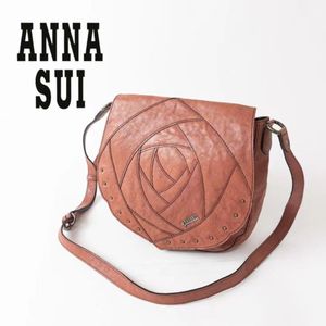 Anna sui 安娜苏 日本中古包 牛皮 斜挎包  玫瑰花纹