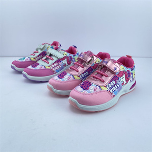 出口外贸清仓儿童四季款闪灯童鞋运动鞋女童卡通魔术贴舒适休闲鞋