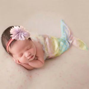 新生儿摄影服装头饰美人鱼衣服影楼道具婴儿女宝宝月子满月照服饰