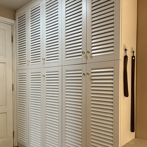 定制实木百叶窗门沙比利白蜡木橱柜鞋柜装饰门空调进出口透气百叶