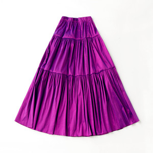 此岸歌声*原创设计店-窸窸窣窣的玫瑰紫泰丝裙子  夹竹桃的舞步
