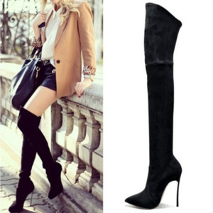 过膝长靴女 сапоги pu leather boots women over the knee