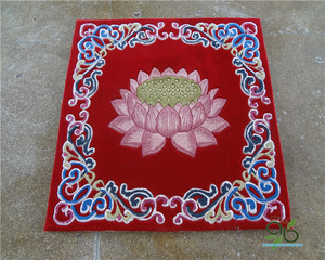 祠堂荷花佛教会议室寺院庙佛堂禅意莲花中式客厅餐厅红色羊毛地毯