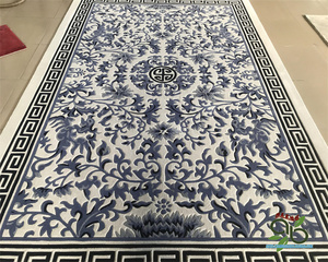中国风明清古典宫廷青花瓷满铺地毯客厅别墅接待室会议室羊毛地毯