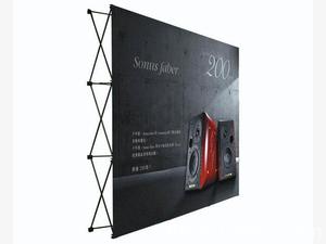铁拉网展架便携折叠背景墙KT板展示架展板架加强铁3X3喷绘广告架
