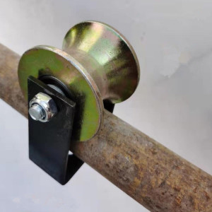 5寸3寸圆钢管轨道吊滑轮推拉伸缩平移大门吊轨轮铁轮u