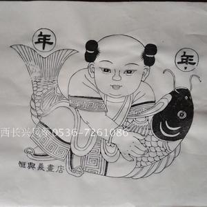 传统文化进课堂 手工木版教学线条年画 儿童diy涂色年画 传统工艺