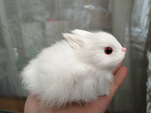 仿真兔子毛绒玩具玩偶动物模型摆件儿童生日礼物女可爱小兔子真毛