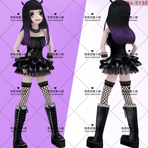 劲舞团女生搭配yy头上衣裙鞋可爱骑士恶魔黑色搞怪风月拍2永久拍6