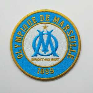法甲marseille马赛队徽足球刺绣补丁贴电脑绣花布贴背胶臂章logo