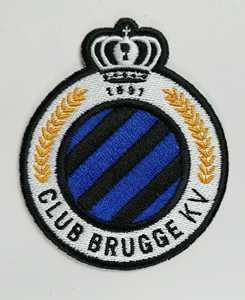 欧冠比利时布鲁日队徽足球刺绣补丁贴电脑绣花布贴背胶臂章logo