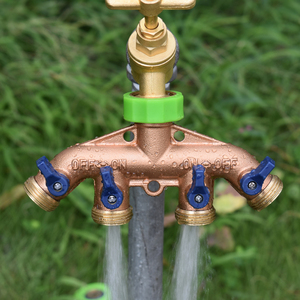 全铜活接四通一进四出水龙头分水器分水阀带开关四通水管接头配件