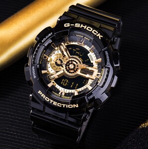 casio卡西欧手表男g-shock悟空版限量黑金黑暗之心运动男表ga-110