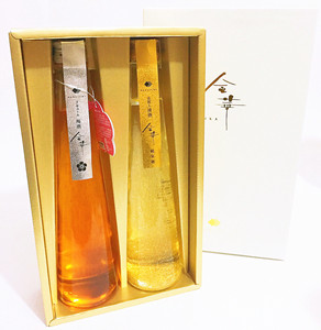 【r宝】日本 箔一金 金华 梅酒 金箔清酒 礼盒套装 300ml/瓶 现货