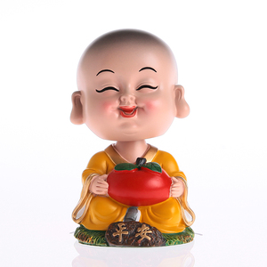 中国风平安淡定摇头小和尚车载摆件小沙弥家居客厅装饰品网红款